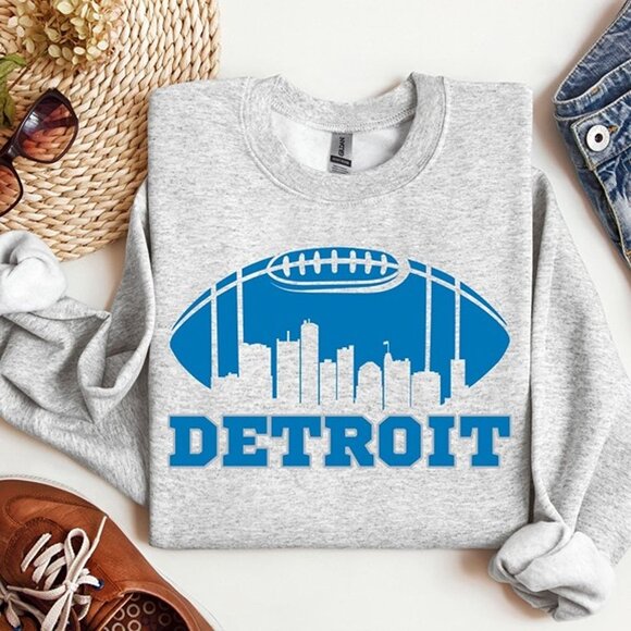 Detroit Lions Football Sweatshirt Retro NFL Crewneck Classic Lions Fan Gift 05 - Picture 1 of 5